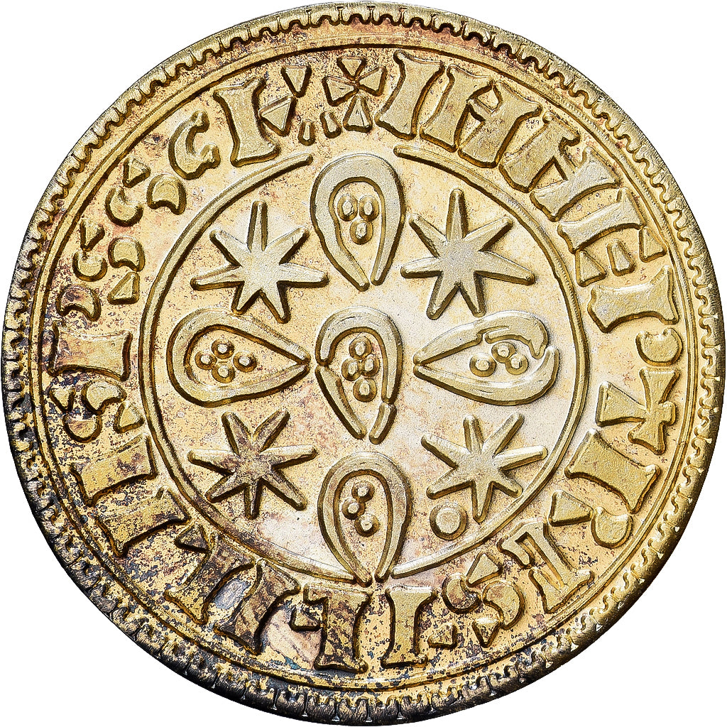 Portugal, Médaille, Reproduction Morabitino, Alphonse II, Vermeil, SPL