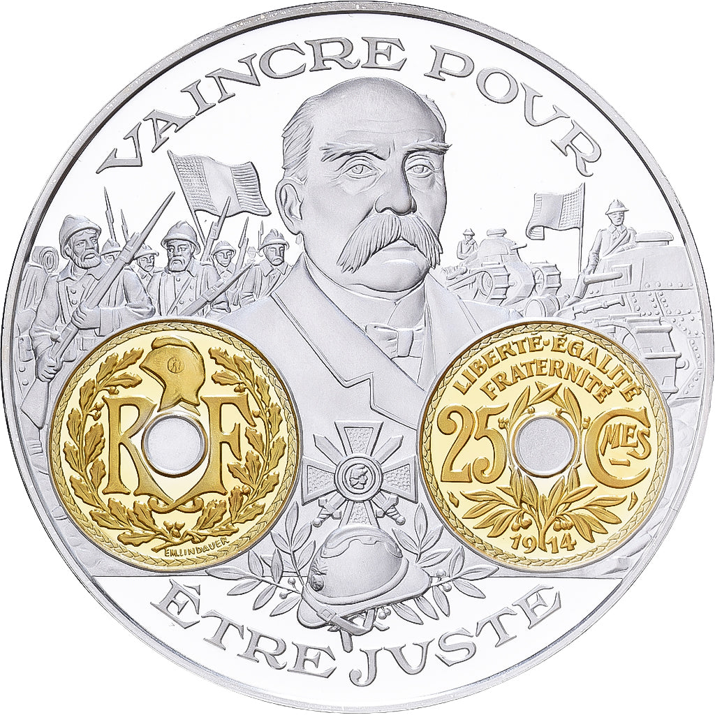 Frankrijk, Medaille, Histoire Monétaire, 25 Centimes Lindauer, Zilver, FDC