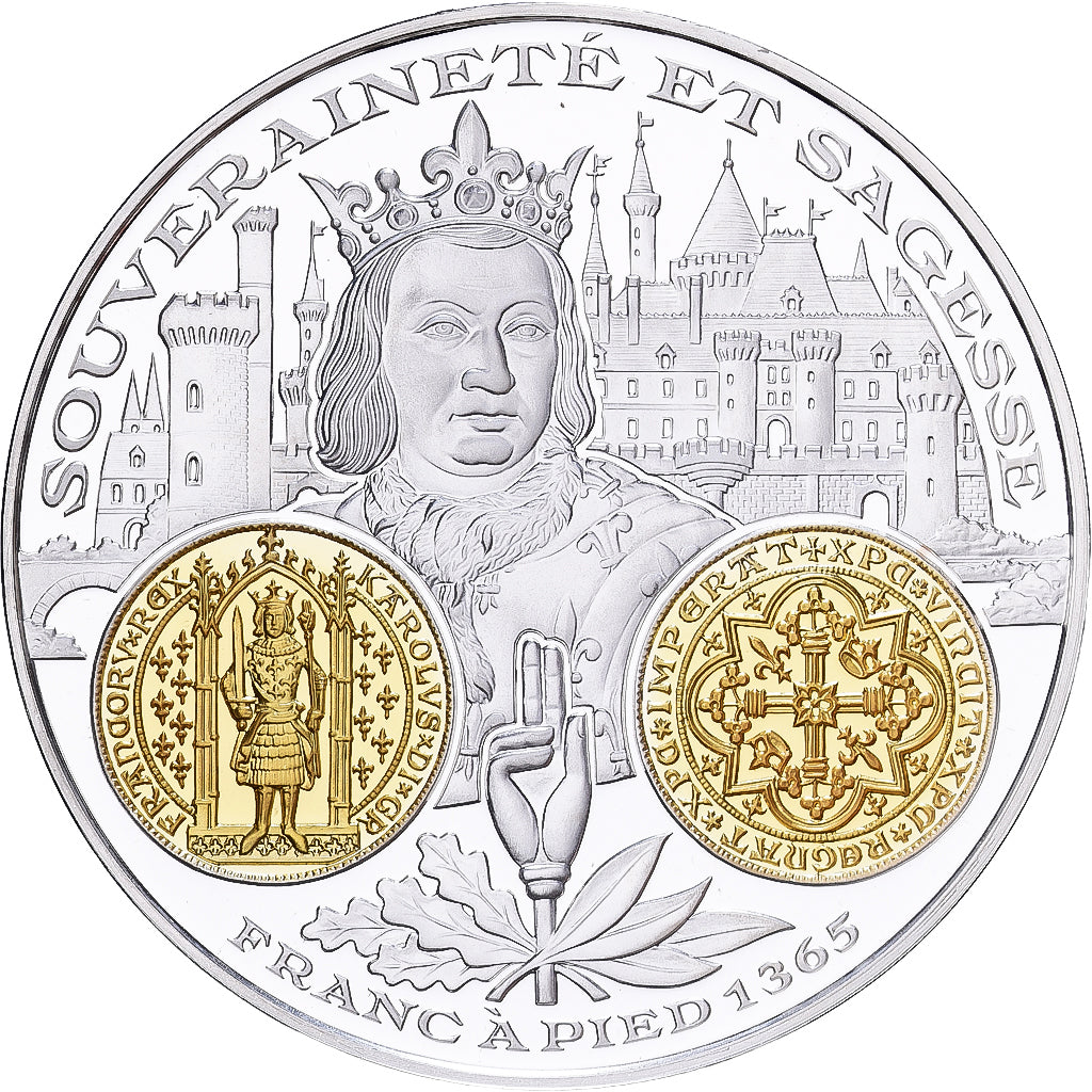 France, Médaille, Histoire Monétaire, Franc à Pied, Charles V, Argent, FDC