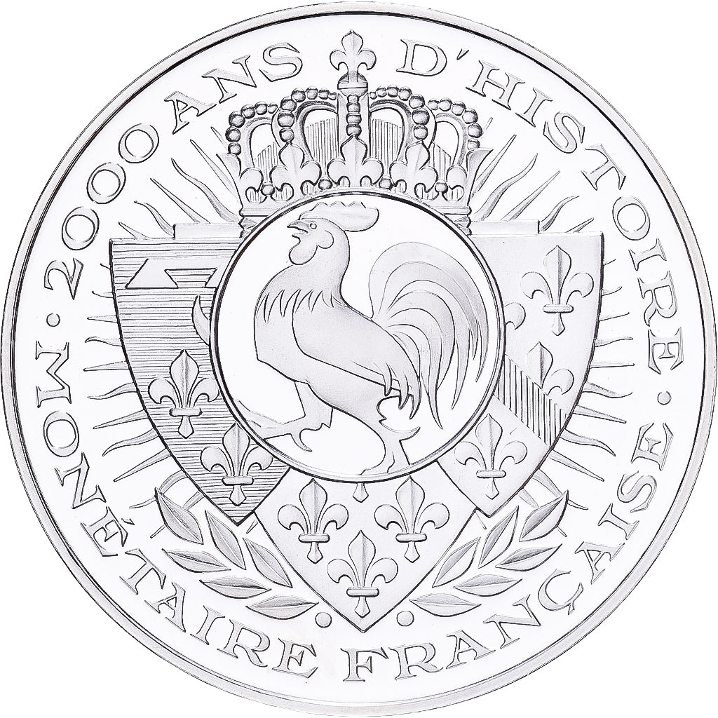 Francja, medal, Histoire Monétaire, Ecu d'Argent, Louis XIII, Srebro, MS(65-70)