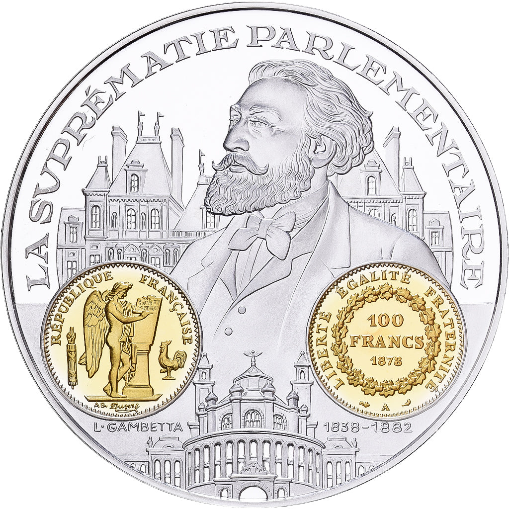 Francja, medal, Histoire Monétaire, 100 Francs Génie, Srebro, MS(65-70)