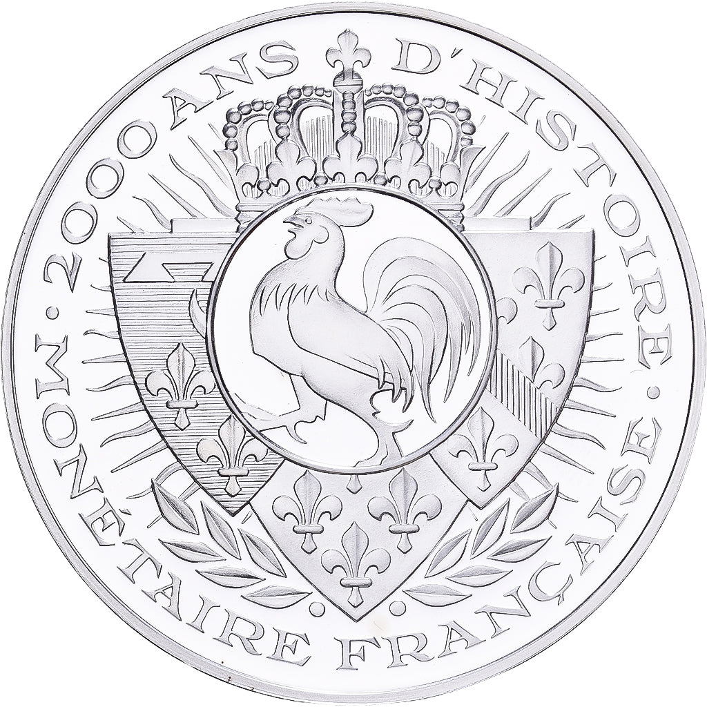 Francja, medal, Histoire Monétaire, 100 Francs Génie, Srebro, MS(65-70)
