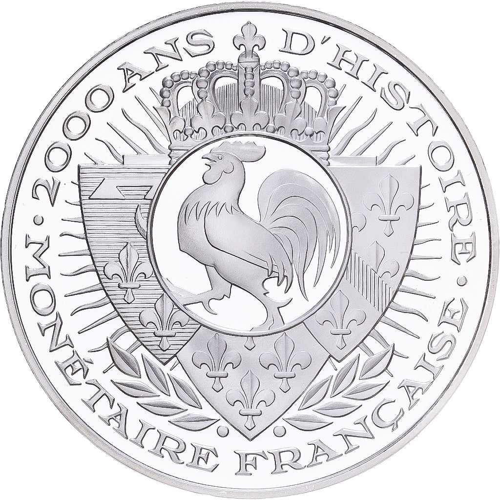 Francja, medal, Histoire Monétaire, Denier Tournois, Srebro, MS(65-70)