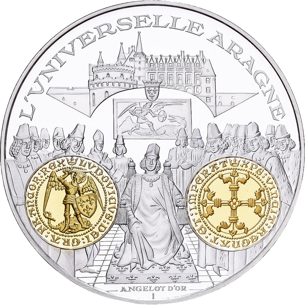 Francia, medalla, Histoire Monétaire, Angelot d'Or, Plata, FDC