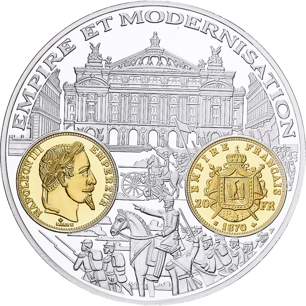 France, Medal, Histoire Monétaire, 20 Francs Or Napoléon III, Silver