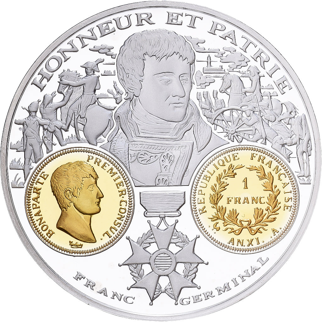 Frankreich, Medaille, Histoire Monétaire, Franc Germinal, Silber, STGL