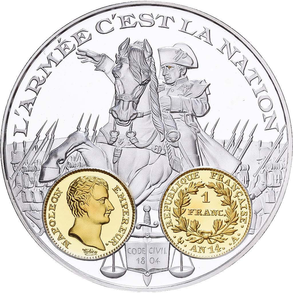 Frankreich, Medaille, 2000 Ans d'Histoire Monétaire, 1 Franc Napoléon Ier
