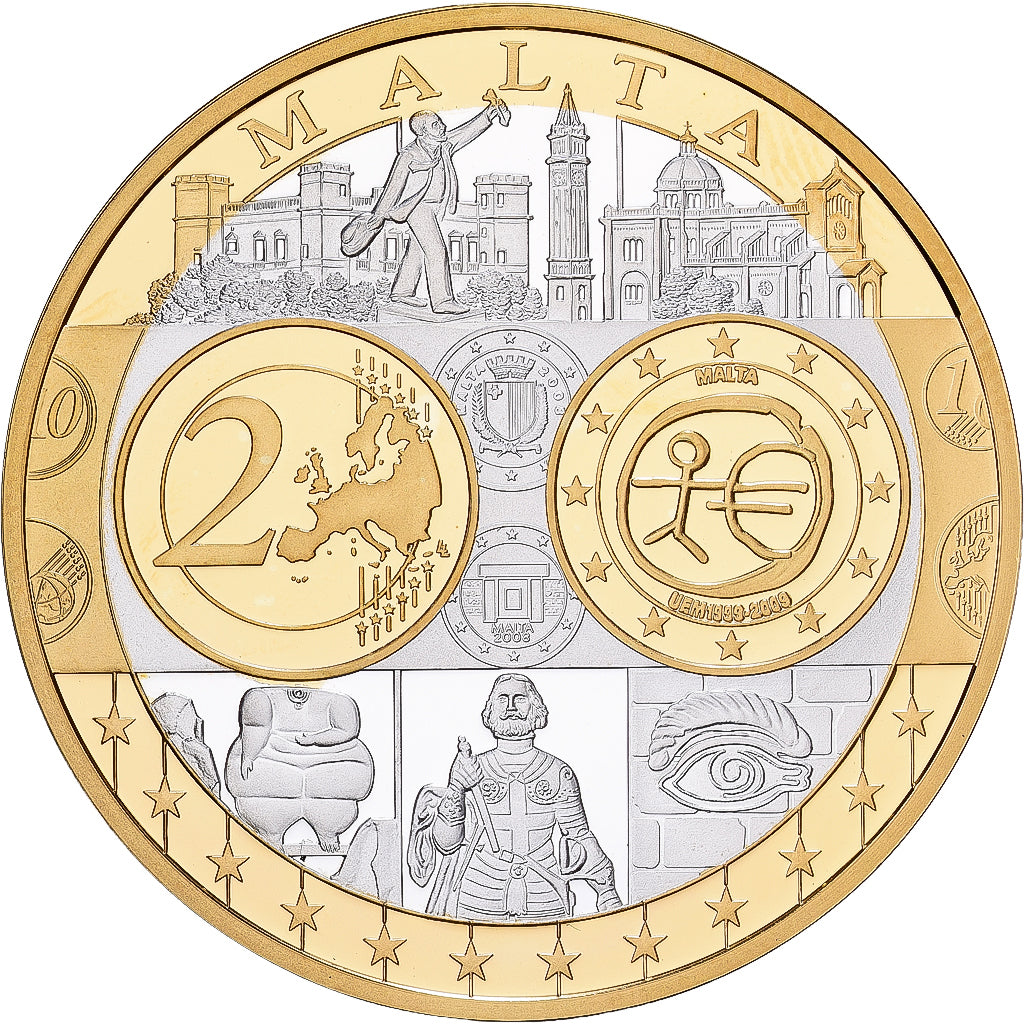 Malta, medalla, Europa, Plata, FDC
