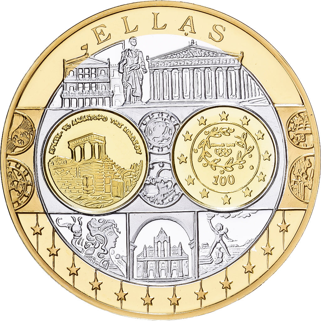 Grecia, medalla, Europa, Plata, FDC