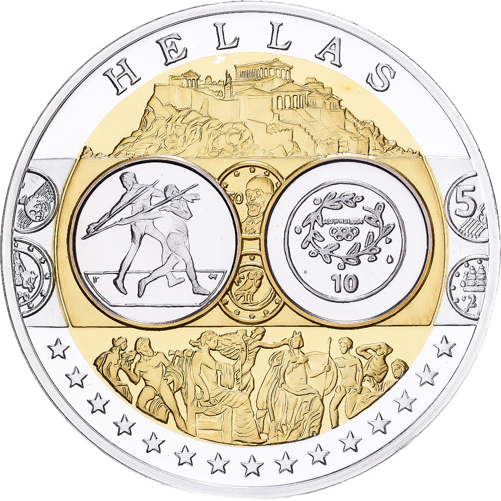 Grecia, medalla, Europa, Plata, FDC