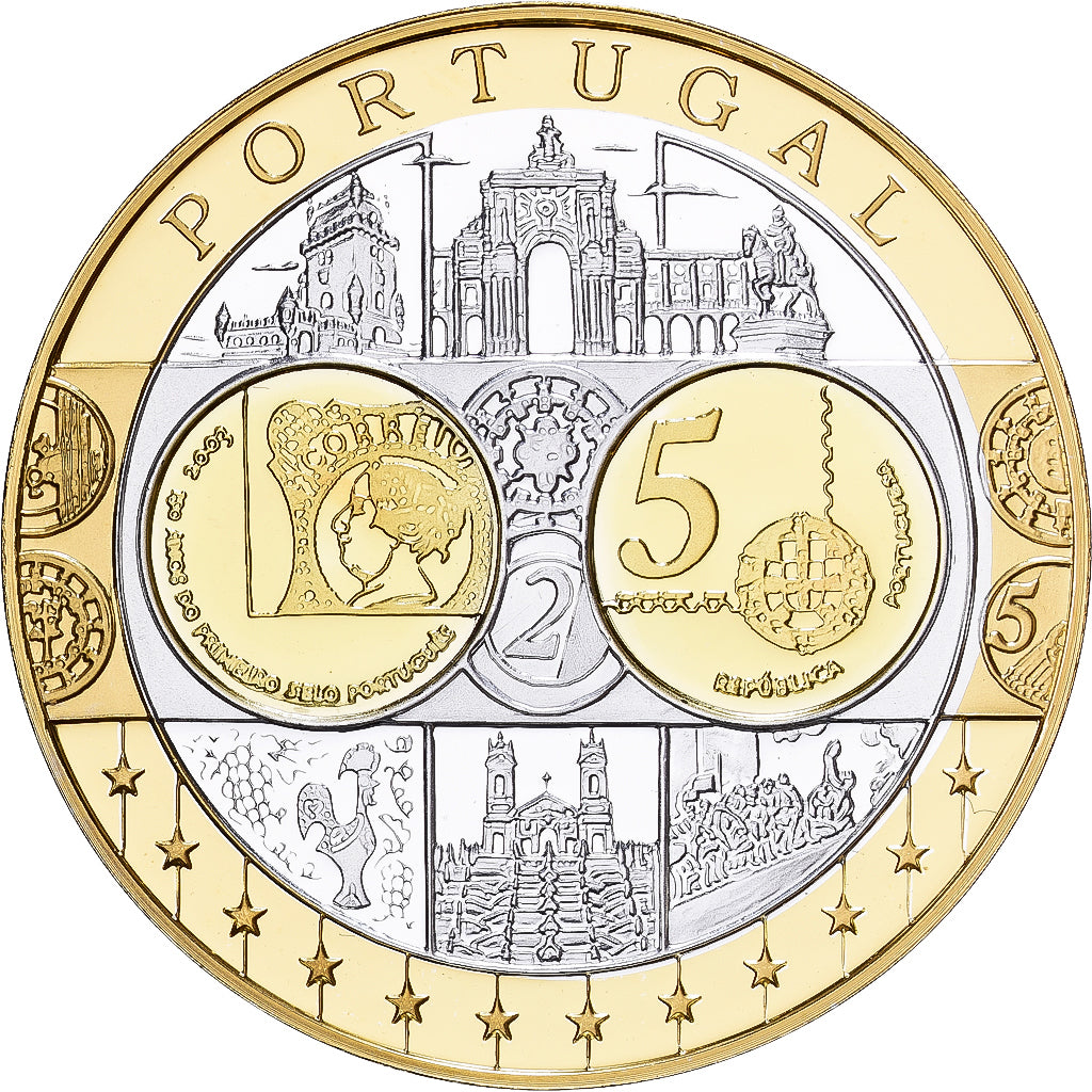 Portugal, medalla, Europa, Plata, FDC