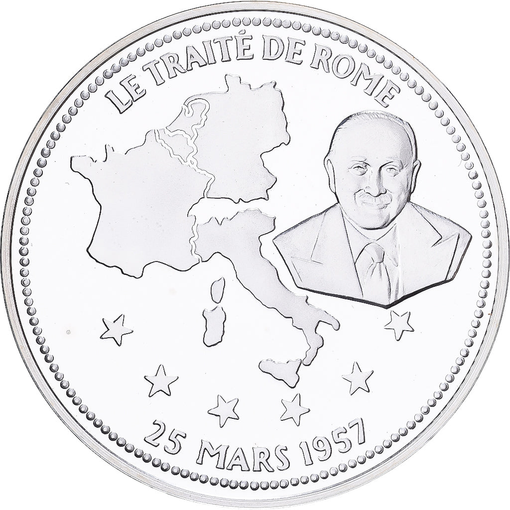 France, Medal, Le Traité de Rome, Silver, MS(65-70)