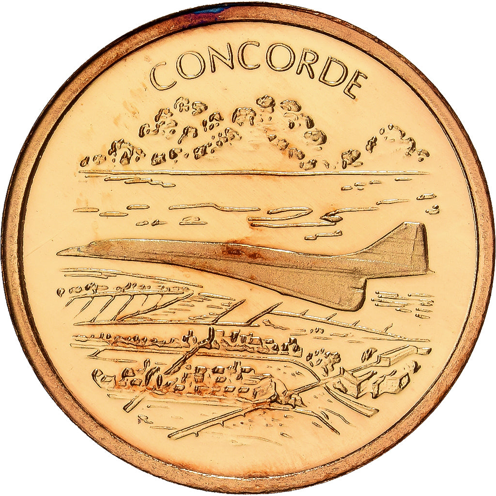Francia, medaglia, Histoire de l'Aviation, Le Concorde, 2010, Oro, FDC