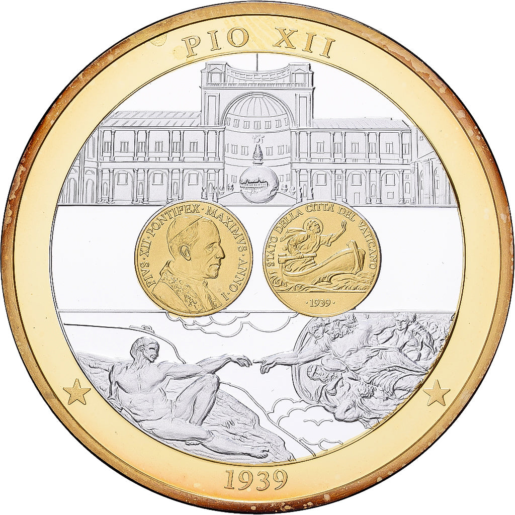 CIUDAD DEL VATICANO, medalla, Le Pape Pie XII, 2009, Plata chapada en cobre, FDC