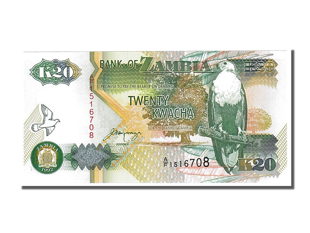Banknote, Zambia, 20 Kwacha, 1992, UNC(65-70)
