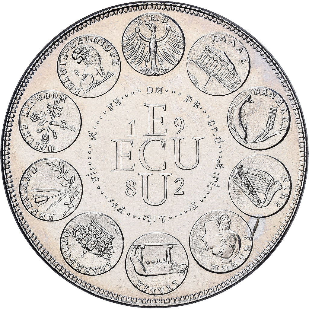 Francia, medalla, Ecu Europa, Europe Assise, 1982, MDP, Cobre - níquel, Rodier