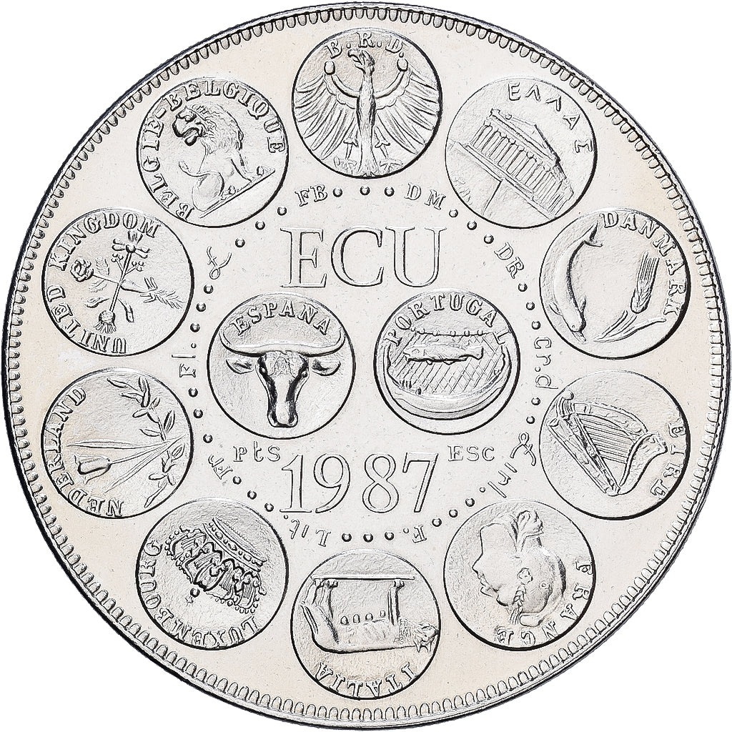 Frankreich, Medaille, Ecu Europa, Marianne, 1987, MDP, Kupfer-Nickel, Rodier