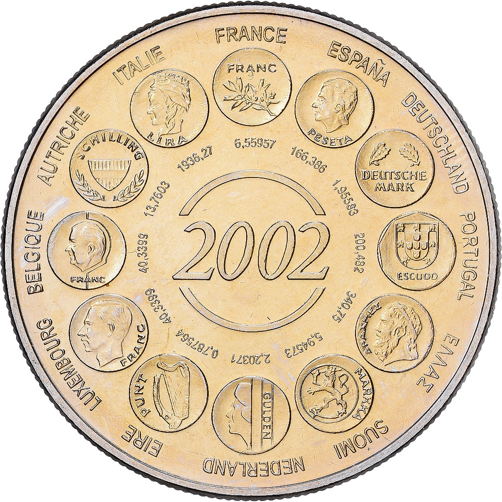 France, Médaille, L'Europe, Naissance de l'Euro Fiduciaire, 2002, Cupronickel