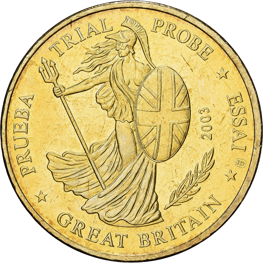 Great Britain, Medal, 50 C, Essai Trial, 2003, Copper-Nickel Gilt, MS(63)