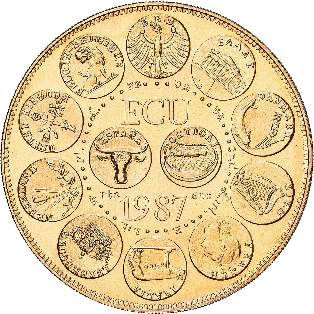 France, Medal, Ecu Europa, Marianne, 1987, Bronze Florentin, Rodier, MS(65-70)