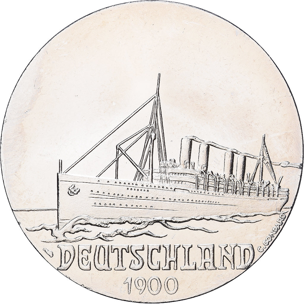 France, Medal, Les Grands Transatlantiques, Deutschland, Copper-nickel, C.