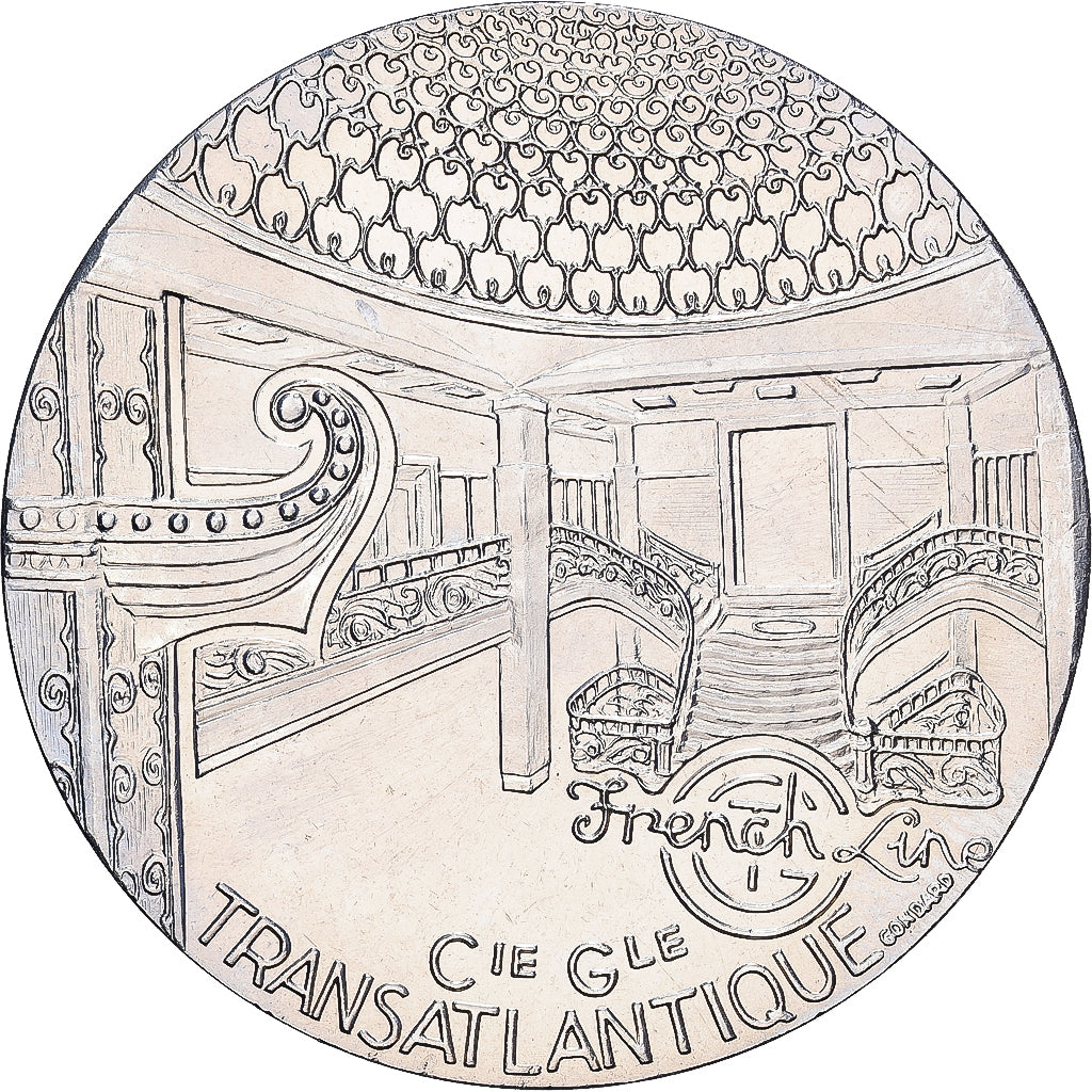 France, Medal, Les Grands Transatlantiques, Paris, Copper-nickel, C. Gondard
