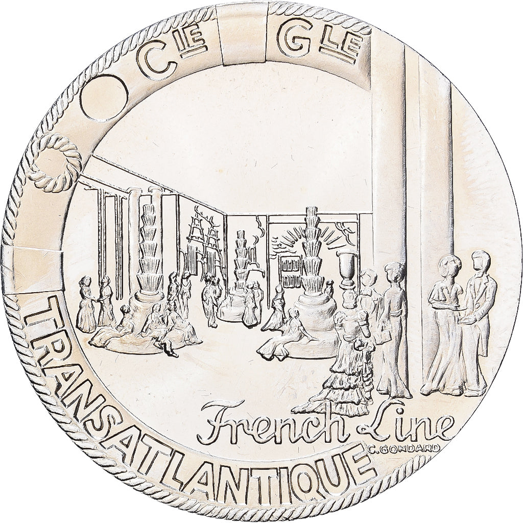 Frankreich, Medaille, Cie Gle Transatlantique, Normandie, Kupfer-Nickel, C.