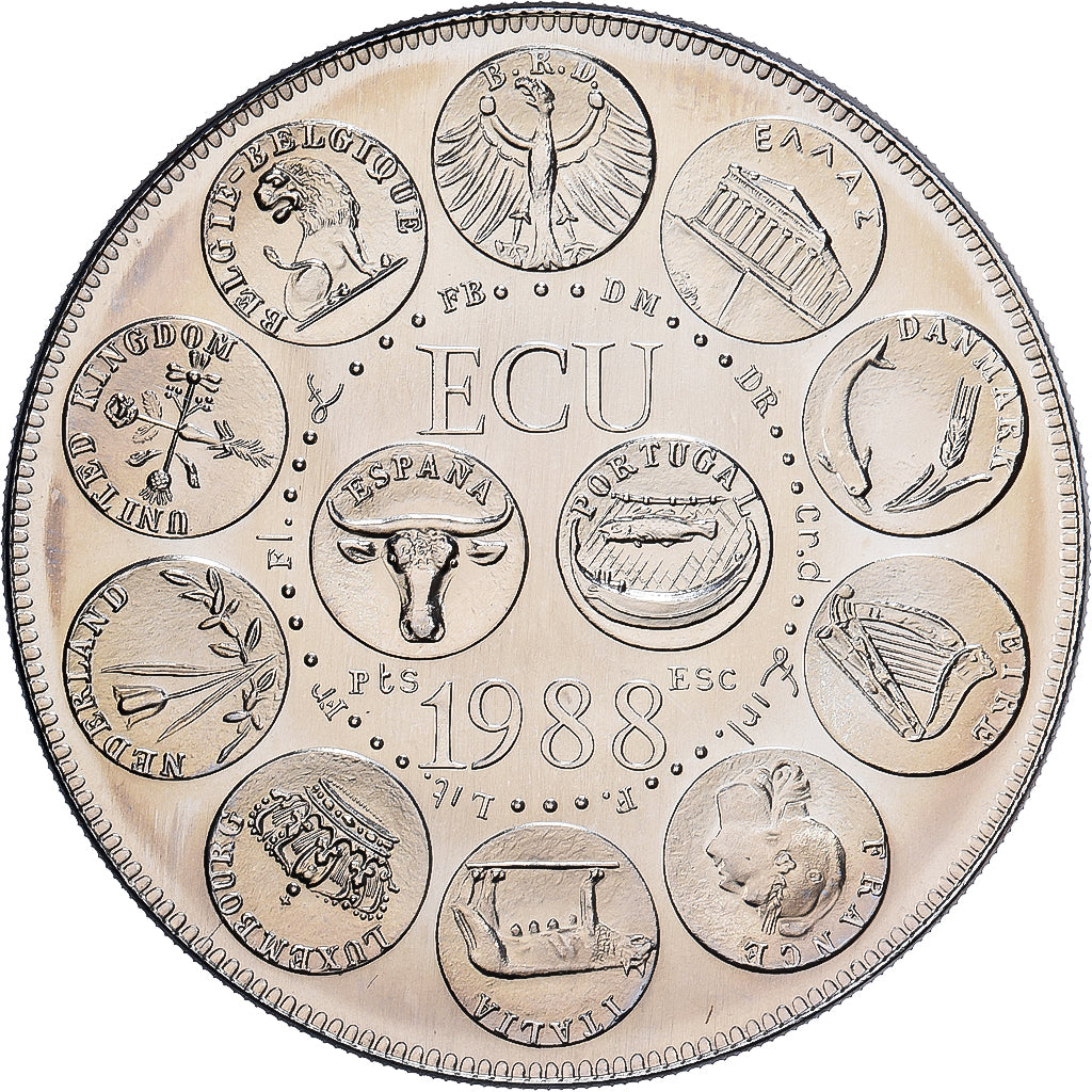 Frankreich, Medaille, Ecu Europa, Marianne, 1988, Kupfer-Nickel, Rodier, STGL