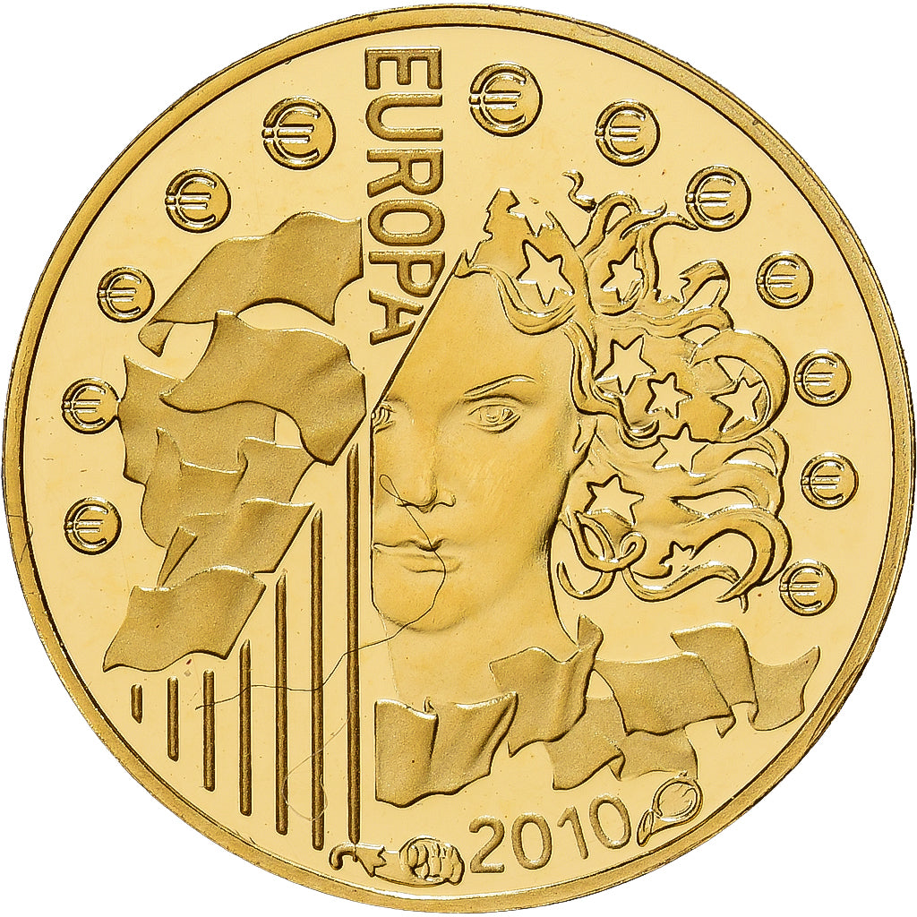 Frankrijk, 5 Euro, Abbaye de Cluny, 2010, Goud, FDC