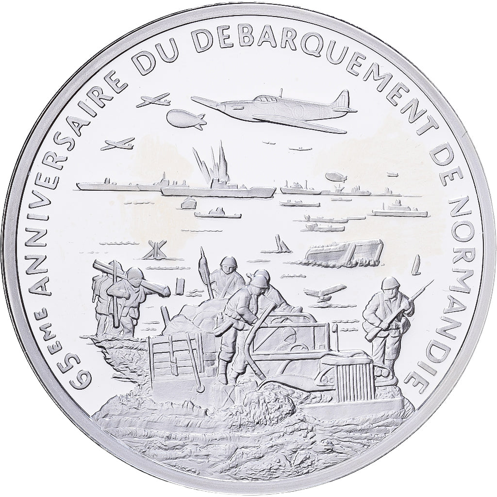 Francja, medal, 65ème Anniversaire du Débarquement de Normandie, Srebro