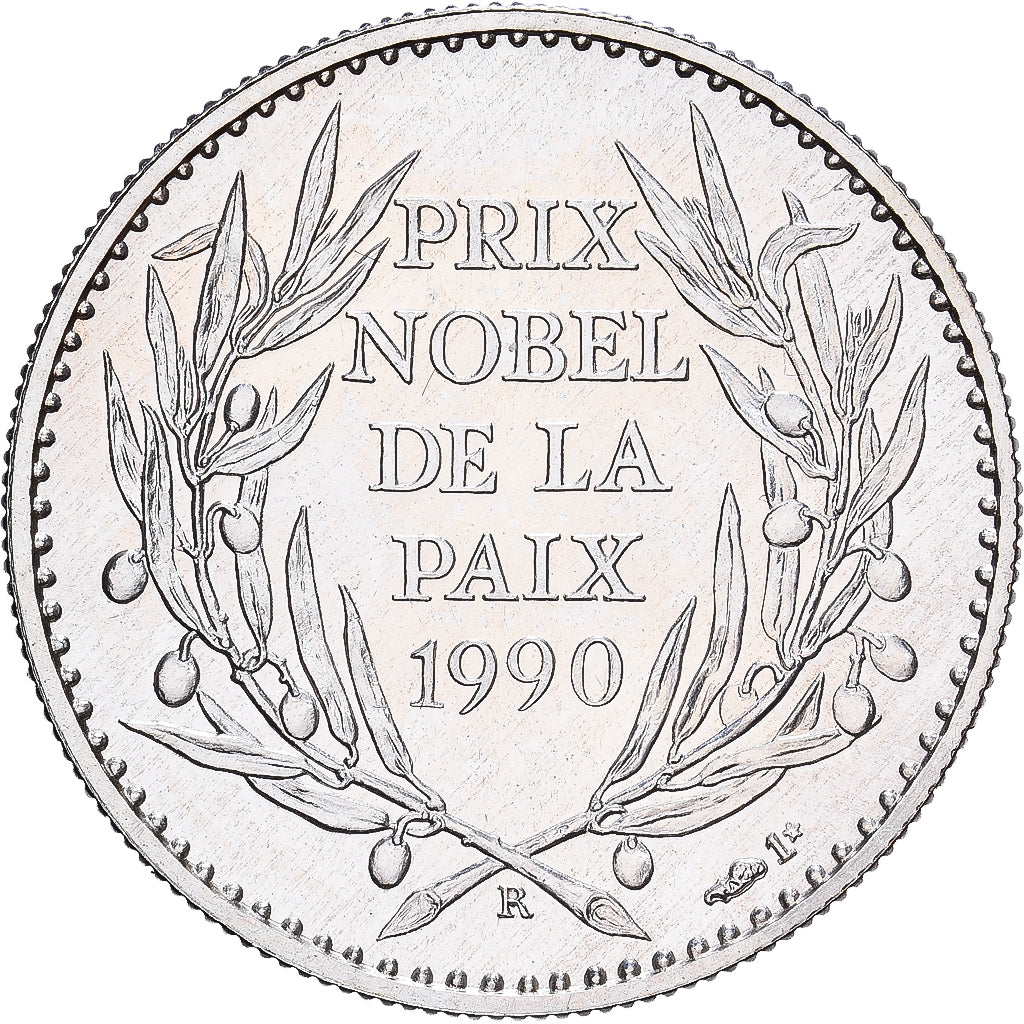 Francia, medaglia, Mikhaïl Gorbatchev, Prix Nobel de la Paix, 1990, Argento
