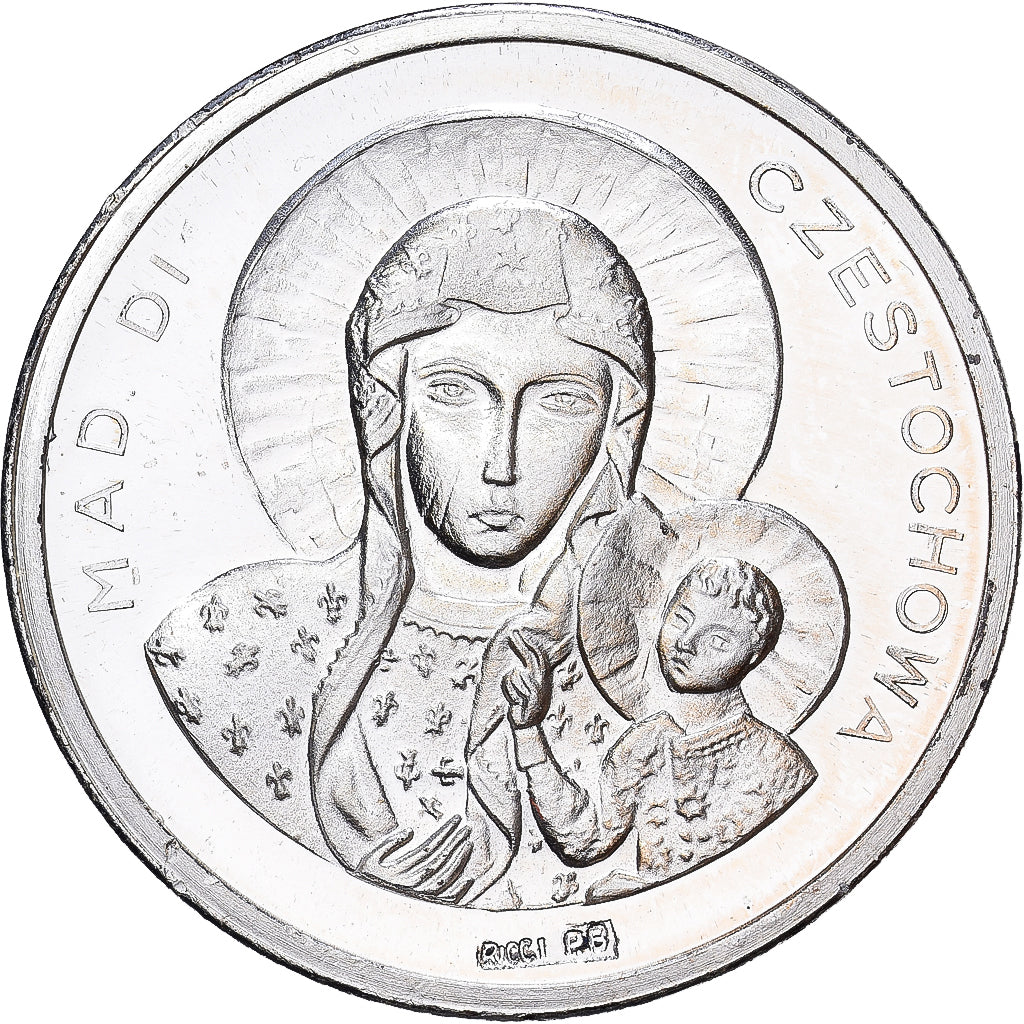 Vatican, Medal, Jean-Paul II, Madonna di Czestochowa, Silvered bronze, Ricci