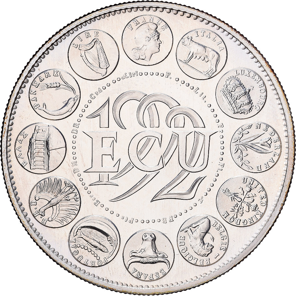 France, Medal, Ecu Europa, Marianne, 1992, Silver, Rodier, MS(65-70)