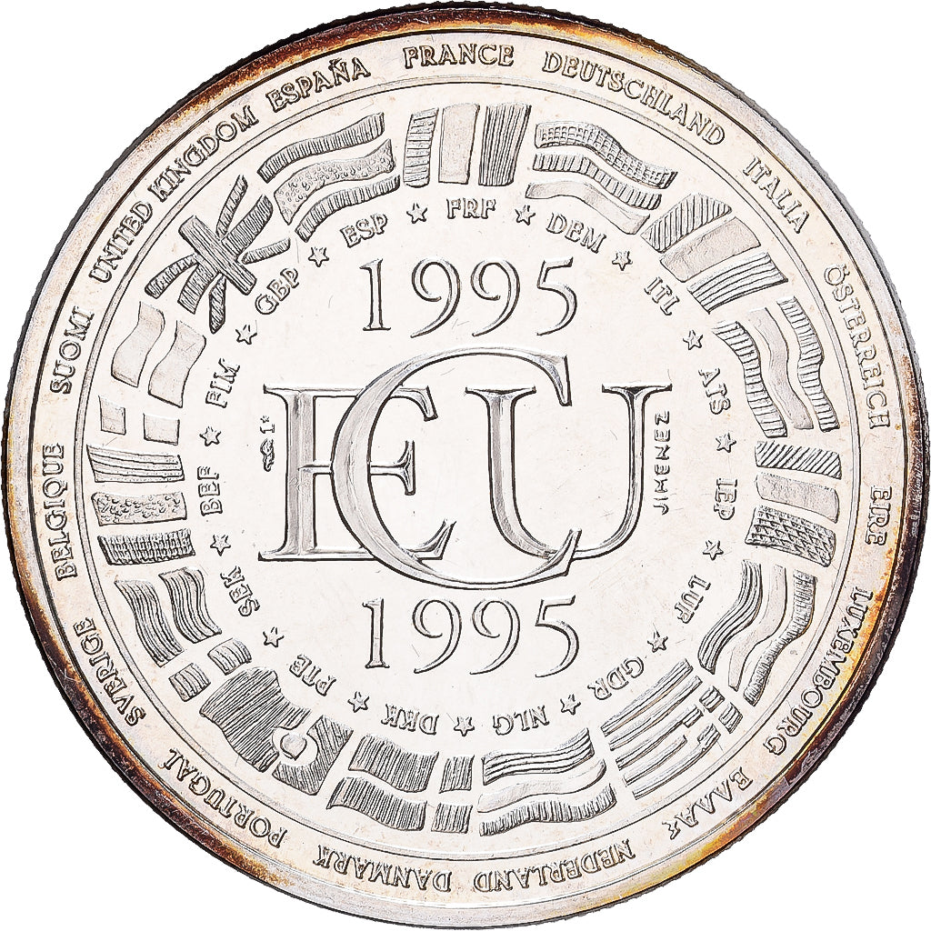 França, medalha, Ecu Europa, 1995, Prata, Jimenez, MS(65-70)