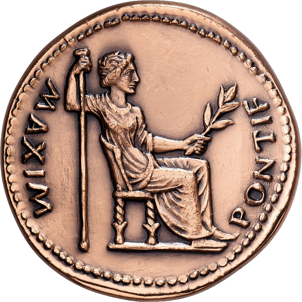 Frankreich, Medaille, Reproduction Monnaie Antique,  Tibère, Bronze, STGL