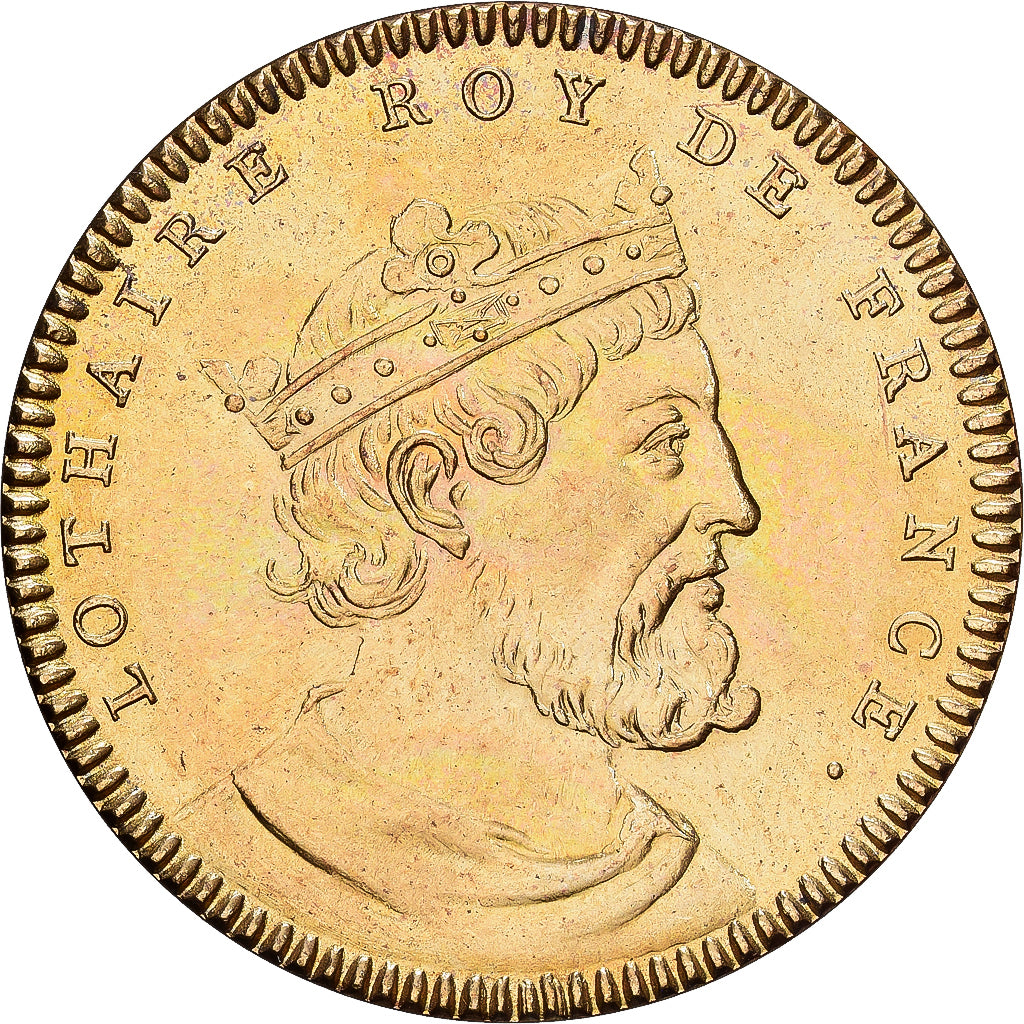 França, medalha, Roi de France, Lothaire, Bronze, Piéfort, MS(63)