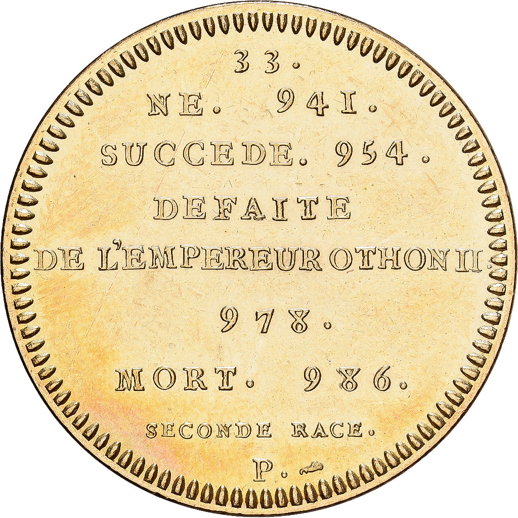 França, medalha, Roi de France, Lothaire, Bronze, Piéfort, MS(63)