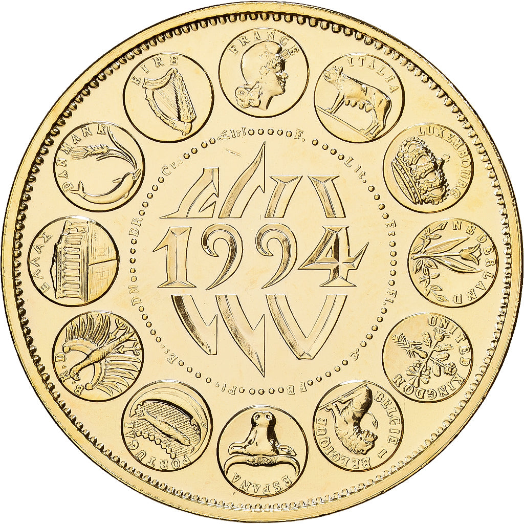 Francia, medaglia, Ecu Europa, Marianne, 1994, MDP, Doratura in rame-nichel
