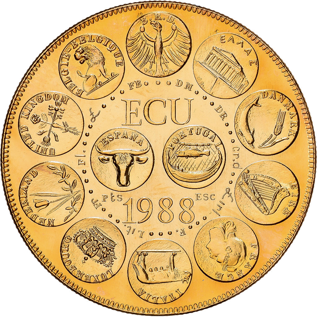 France, Médaille, Ecu Europa, Marianne, 1988, MDP, Cupronickel doré, FDC