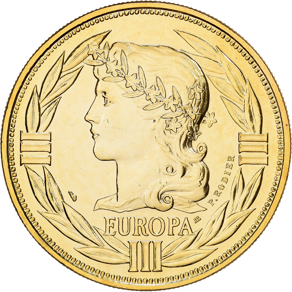 Frankreich, Medaille, Ecu Europa, Marianne, 1986, MDP, Copper-Nickel Gilt