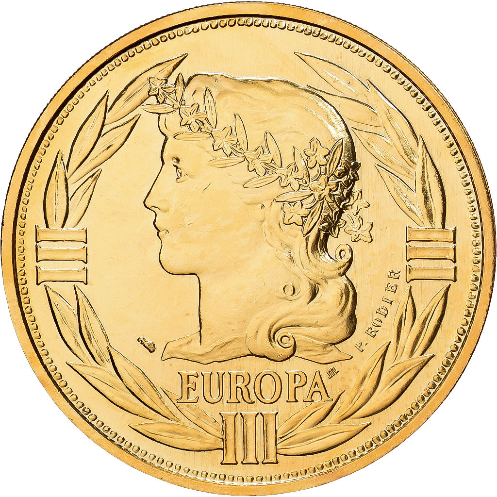 Frankreich, Medaille, Ecu Europa, Marianne, 1993, MDP, Copper-Nickel Gilt