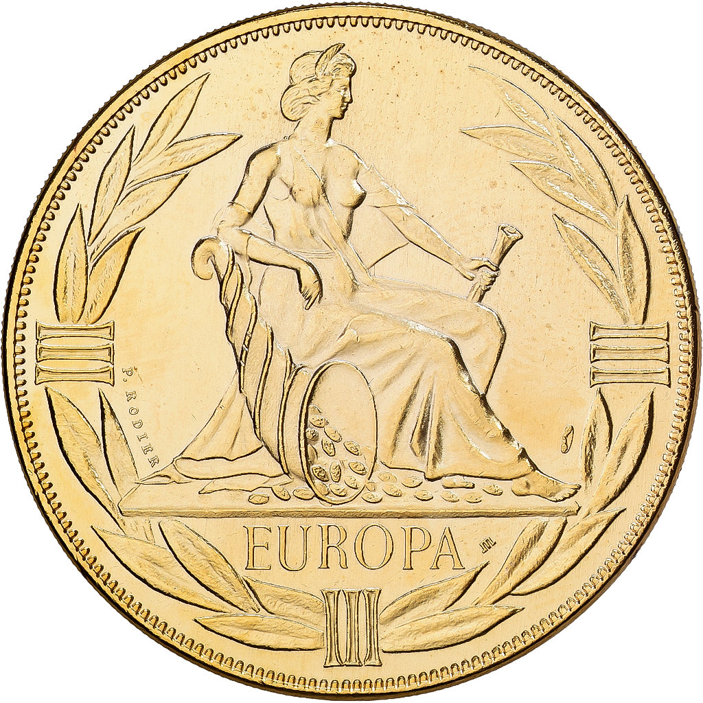 Frankrijk, Medaille, Ecu Europa, Europe Assise, 1981, MDP, Copper-Nickel Gilt