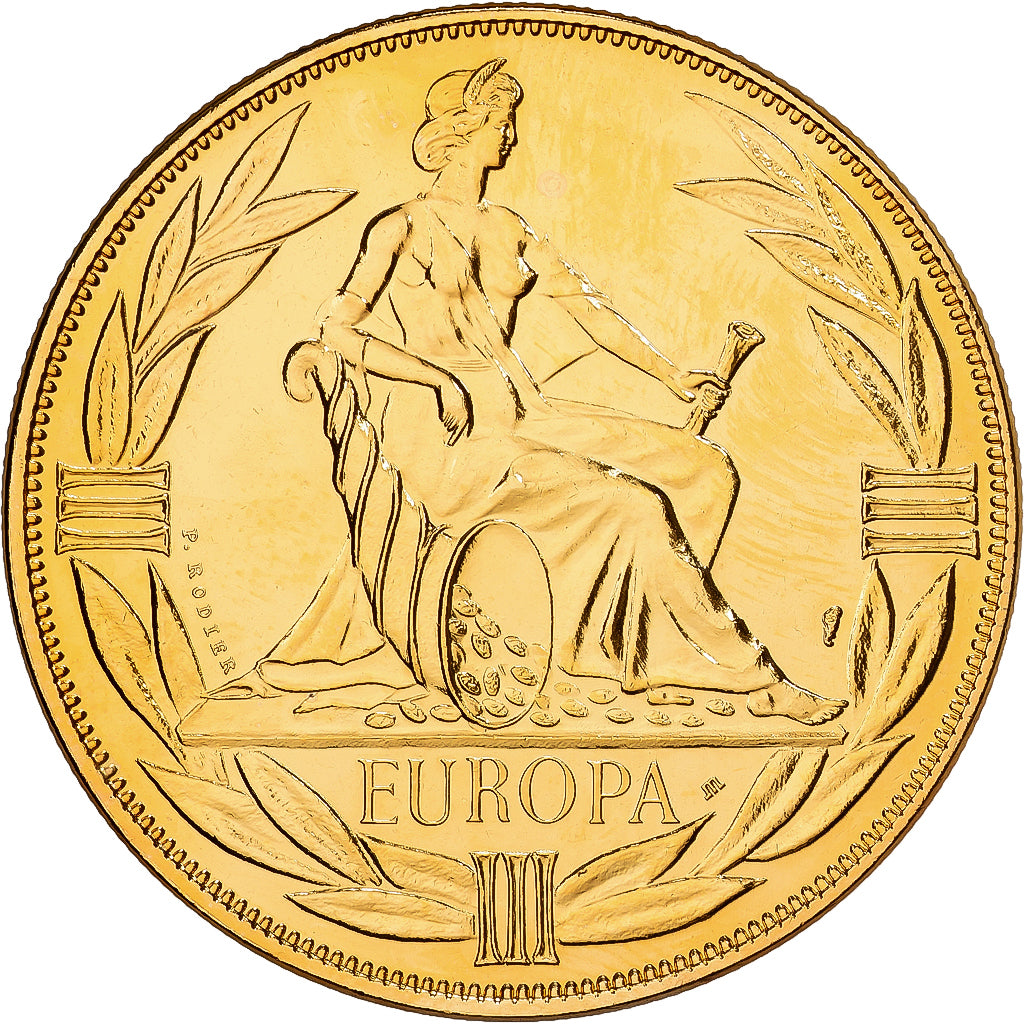 Francia, medaglia, Ecu Europa, Europe Assise, 1980, MDP, Doratura in