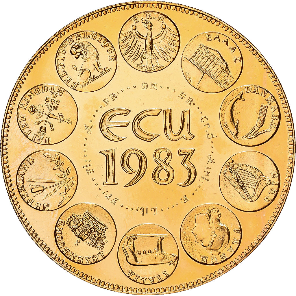 Francja, medal, Ecu Europa, Europe Assise, 1983, MDP, Pokryte Miedź- Nikiel