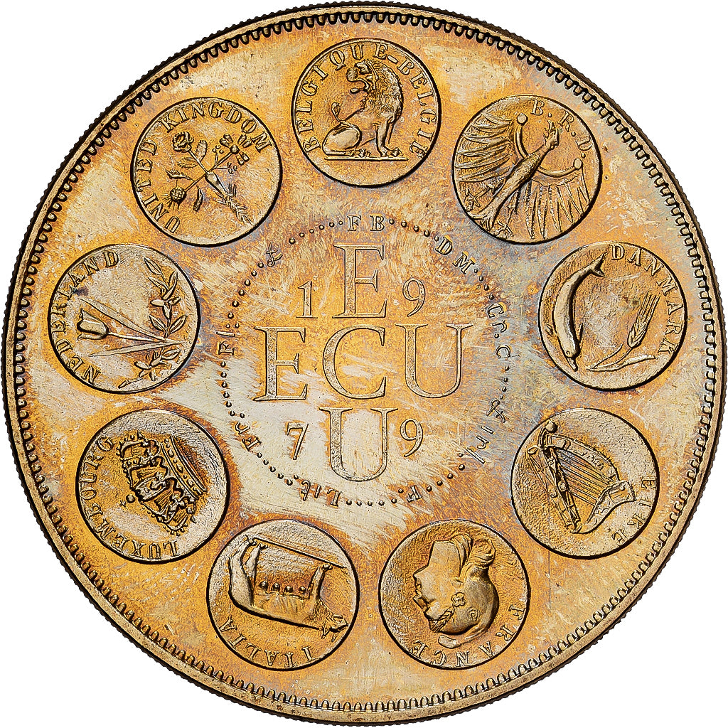Frankreich, Medaille, Ecu Europa, 1979, MDP, Copper-Nickel Gilt, Rodier, STGL