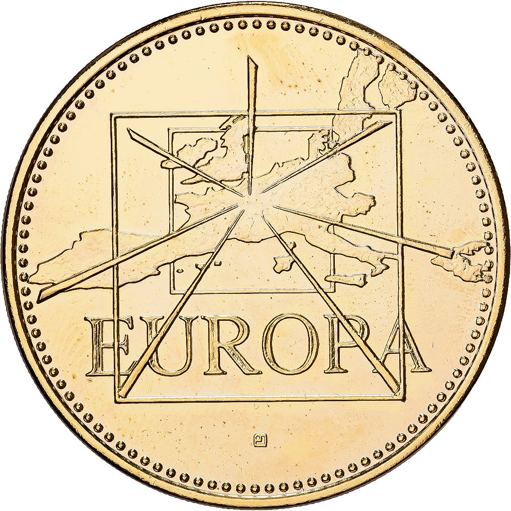 France, Medal, Ecu Europa, 1995, MDP, Copper-Nickel Gilt, Jimenez, MS(65-70)