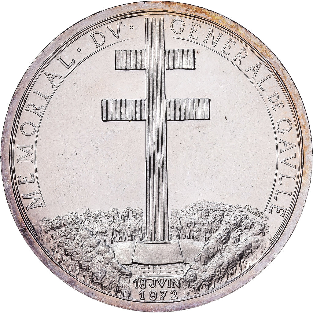 France, Médaille, Mémorial du Général de Gaulle, 1972, Argent, SUP, De