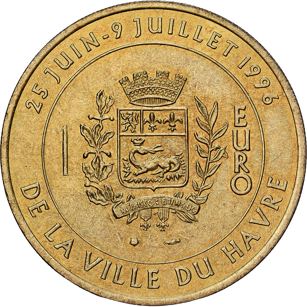 Frankreich, Euro du Havre, Pont de Normandie, 1996, Messing, VZ