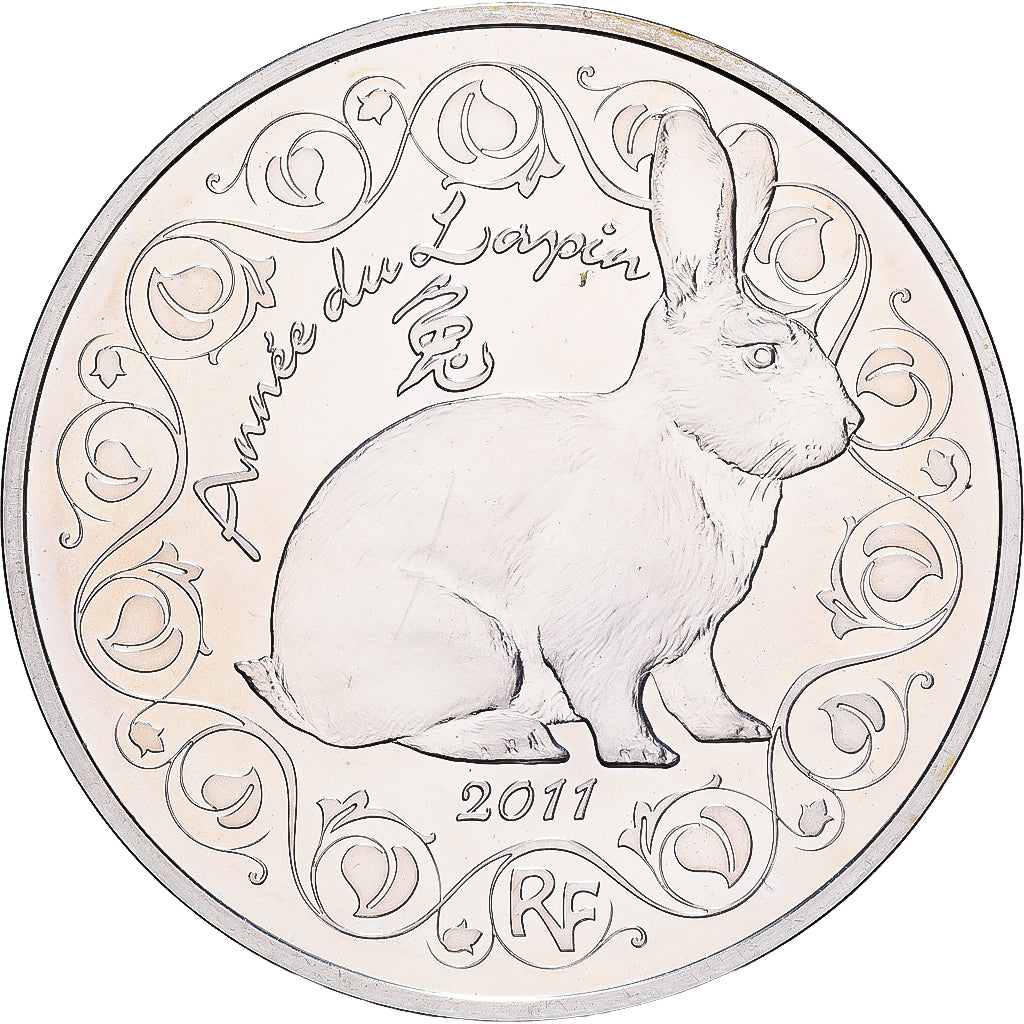 France, 5 Euro, Année du lapin, BE, 2011, Monnaie de Paris, Argent, FDC