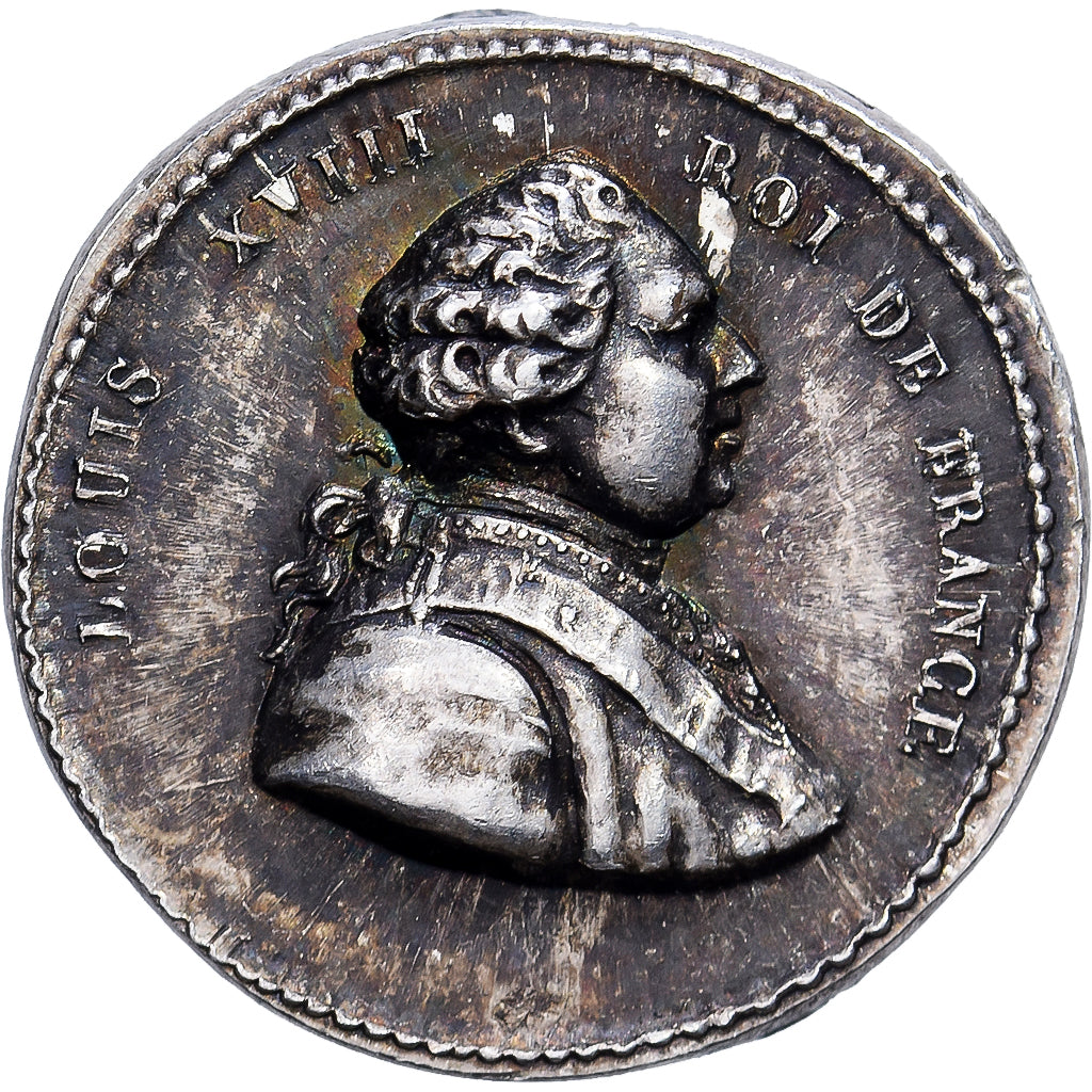 Francja, Quinaire, Ludwik XVIII, Srebro, AU(50-53)